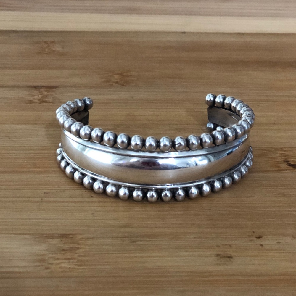 $218  Large Estate Cuff  Sterling Silver  Marked 925